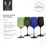 Reserve Nouveau Crystal Wine Glasses in Seaside By Viski (se