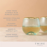 Aqua Bubble Stemless Wine Glass Set by Twine® Aqua Bubble Stemless Wine Glass Set by Twine®
