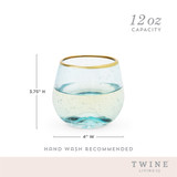 Aqua Bubble Stemless Wine Glass Set by Twine® Aqua Bubble Stemless Wine Glass Set by Twine®