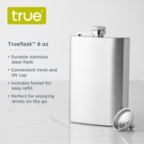 TrueFlask: 8 oz Stainless Steel Flask