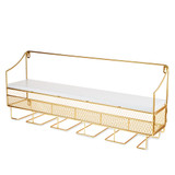 Gold Wall Mounted Wine Rack & Cork Storage Gold Wall Mounted Wine Rack & Cork Storage