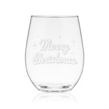 Merry Christmas Stemless Wine Glass