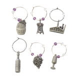 Winery Pewter Wine Charms by True (Set of 6)