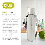 Retro 34 Ounce Cocktail Shaker by True Retro 34 Ounce Cocktail Shaker by True