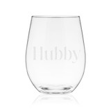 Hubby Serif Stemless Wine Glass