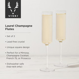 Laurel Champagne Flutes by Viski