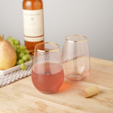 Rose Crystal Stemless Wine Glass Set by Twine® Rose Crystal Stemless Wine Glass Set by Twine®