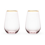 Rose Crystal Stemless Wine Glass Set by Twine® Rose Crystal Stemless Wine Glass Set by Twine®