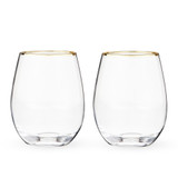 Gilded Stemless Wine Glass Set by Twine Gilded Stemless Wine Glass Set by Twine