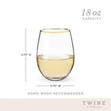 Gilded Stemless Wine Glass Set by Twine Gilded Stemless Wine Glass Set by Twine
