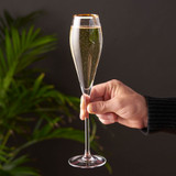 Gold-Rimmed Crystal Champagne Flutes by Viski®