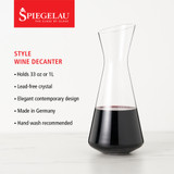 Spiegelau Style 1L Wine Decanter (Set of 1) Spiegelau Style 1L Wine Decanter (Set of 1)