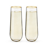 Gilded Stemless Champagne Flute Set by Twine Gilded Stemless Champagne Flute Set by Twine