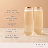 Gilded Stemless Champagne Flute Set by Twine Gilded Stemless Champagne Flute Set by Twine