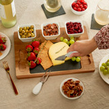 Acacia & Slate Cheese Board Set w/Ceramic Bowls by Twine Liv