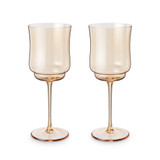 Tulip Stemmed Wine Glass in Amber by Twine Living Tulip Stemmed Wine Glass in Amber by Twine Living