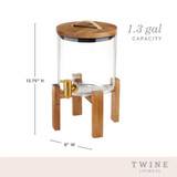 Modern Manor Wood & Glass Drink Dispenser by Twine Living Modern Manor Wood & Glass Drink Dispenser by Twine Living