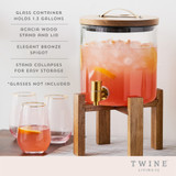 Modern Manor Wood & Glass Drink Dispenser by Twine Living Modern Manor Wood & Glass Drink Dispenser by Twine Living