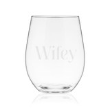 Wifey Serif Stemless Wine Glass