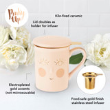 Annette Hello Beautiful Ceramic Tea Mug & Infuser by Pinky