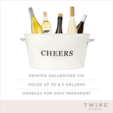 Cheers Galvanized Metal Tub by Twine® Cheers Galvanized Metal Tub by Twine®