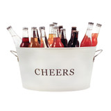 Cheers Galvanized Metal Tub by Twine® Cheers Galvanized Metal Tub by Twine®