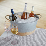 Jute Rope Wrapped Galvanized Tub by Twine® Jute Rope Wrapped Galvanized Tub by Twine®