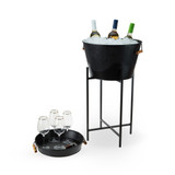 Black Beverage Tub with Stand & Tray by Twine Living®