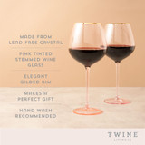 Rose Crystal Red Wine Glass Set by Twine® Rose Crystal Red Wine Glass Set by Twine®