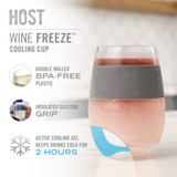Wine FREEZE Cooling Cups in Blue (set of 2) and lids by HOS