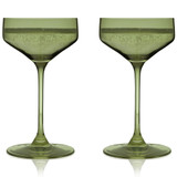 Reserve Nouveau Crystal Coupes in Sage by Viski (set of 2)