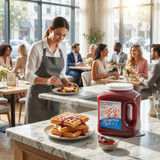 J. Hungerford Smith Fiesta Strawberry Puree Dessert Topping - 115 oz. (3.25 kg)-Chicken Pieces