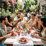 J. Hungerford Smith Fiesta Strawberry Puree Dessert Topping - 115 oz. (3.25 kg)-Chicken Pieces