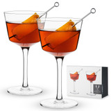 Angled Crystal Nick & Nora Glasses by Viski®
