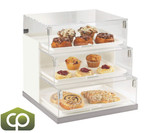 Cal-Mil 19" x 20" x 19" Luxe Three Tier Stainless Steel Bakery Display Case-Chicken Pieces