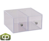 Cal-Mil 12" x 12" x 6" Eco Modern Two Drawer Acrylic Bread Box Bread Case-Chicken Pieces