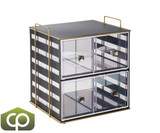 Cal-Mil 11 1/4" x 13" x 13 1/4" Empire Black Metal 2-Tier Bread Display Case-Chicken Pieces