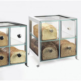 Cal-Mil 14" x 13" x 14 1/4" Soho Four Drawer Silver Steel Bread Case-Chicken Pieces