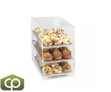 Cal-Mil Classic 11 1/2" x 17" x 17" Three Tier Acrylic Display Case w/ Rear Door-Chicken Pieces