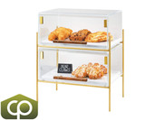 Cal-Mil Mid-Century 16 1/4" x 11 1/4" x 18" Pastry Case with Brass Frame -Chicken Pieces