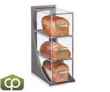 Cal-Mil Modern Ashwood 6 1/2" x 13" x 20 1/4" 3 Tier Gray Oak Wood Bread Case-Chicken Pieces