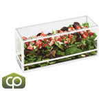 Cal-Mil Stylish Versatility 5" x 15" x 7" White Rectangle Presentation Case-Chicken Pieces