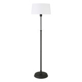 60" Black Traditional Shaped Floor Lamp With White Frosted Glass Drum Shade - CP-HMEROOTS-523357