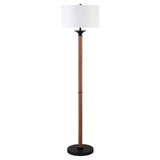 66" Black Traditional Shaped Floor Lamp With White Drum Shade - Chicken Pieces