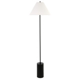 64" Black Traditional Shaped Floor Lamp With White Frosted Glass Empire Shade - Chicken Pieces