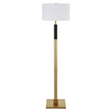 62" Black Traditional Shaped Floor Lamp With White Frosted Glass Drum Shade - Chicken Pieces