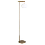 68" Brass Reading Floor Lamp With White Frosted Glass Globe Shade - Chicken Pieces