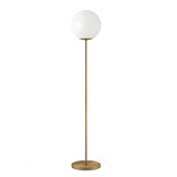 62" Brass Novelty Floor Lamp With White Frosted Glass Globe Shade - Chicken Pieces