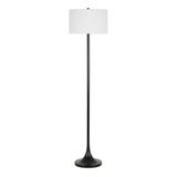62" Black Traditional Shaped Floor Lamp With White Frosted Glass Drum Shade - CP-HMEROOTS-523538 - Chicken Pieces