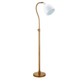 68" Brass Adjustable Reading Floor Lamp With White Frosted Glass Dome Shade - Chicken Pieces